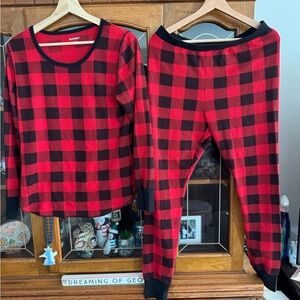 Old Navy Red and Black Buffalo Plaid Pajama Set
